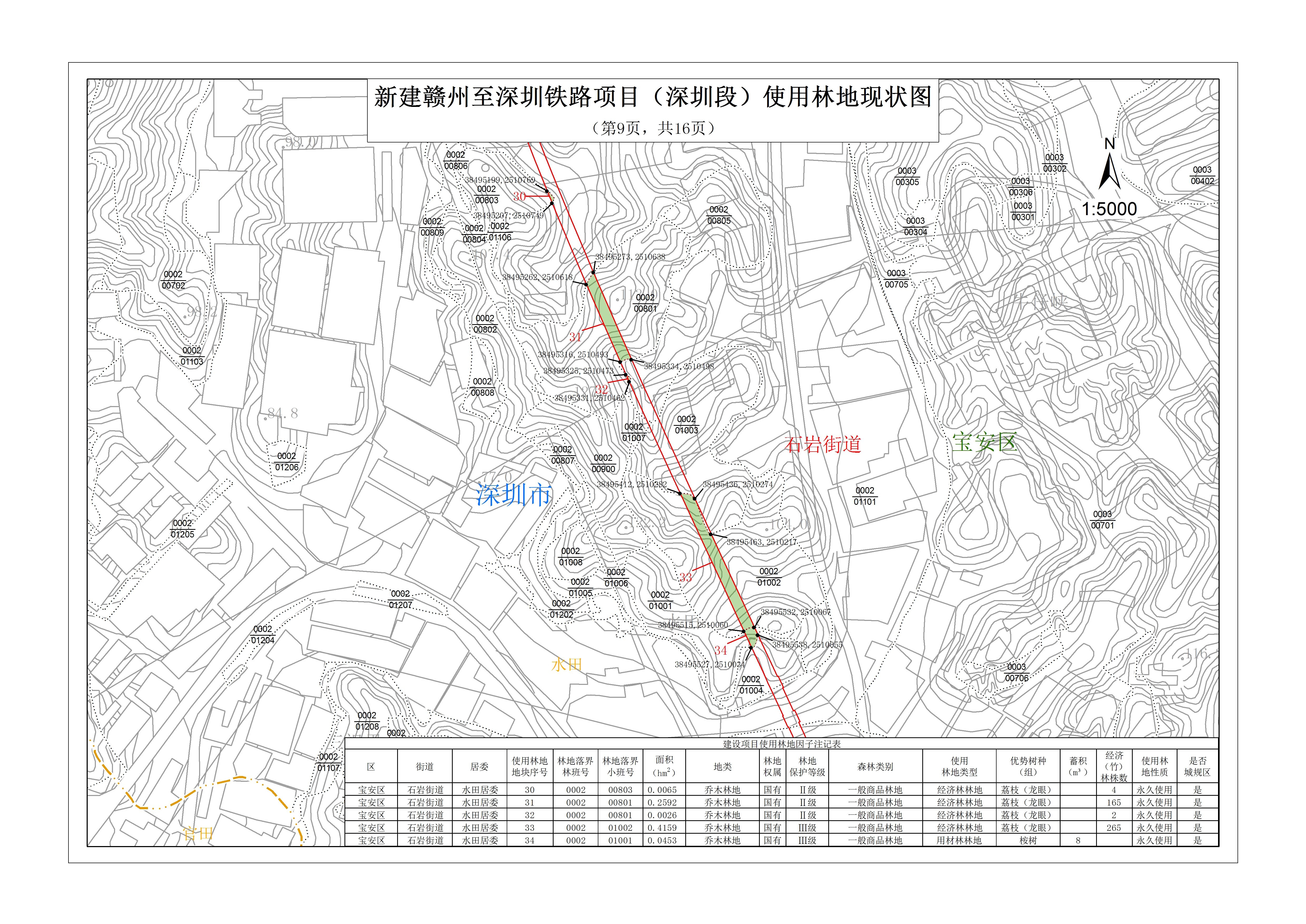 新建赣州至深圳铁路项目(宝安段)永久使用林地公示