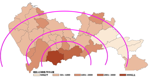2 分布不均衡,圈层结构分布   深圳圈层式向外拓展的建设方式导致建设